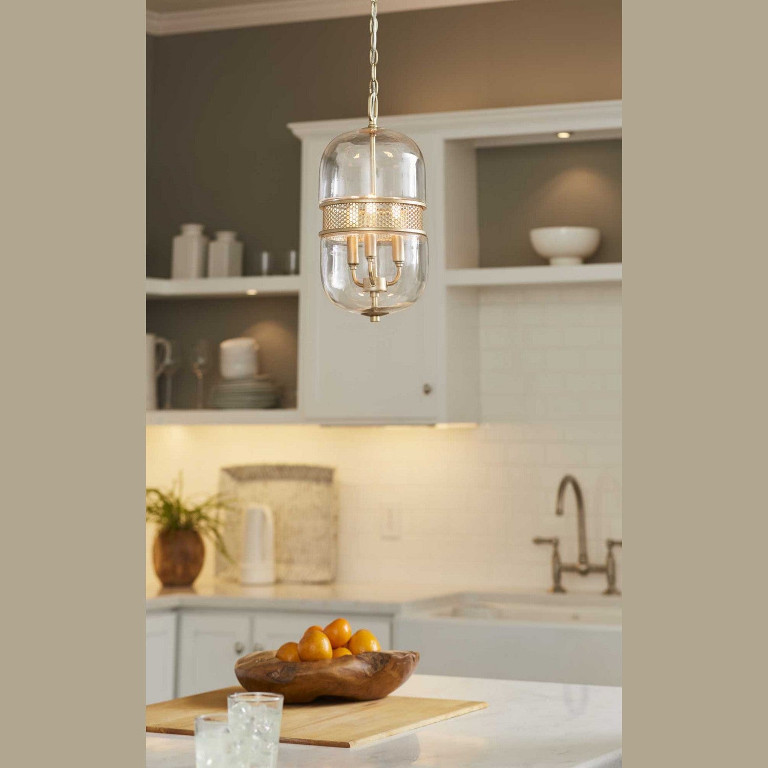 Progress Lighting - P500156-078 - Three Light Pendant - Cayce - Vintage Gold
