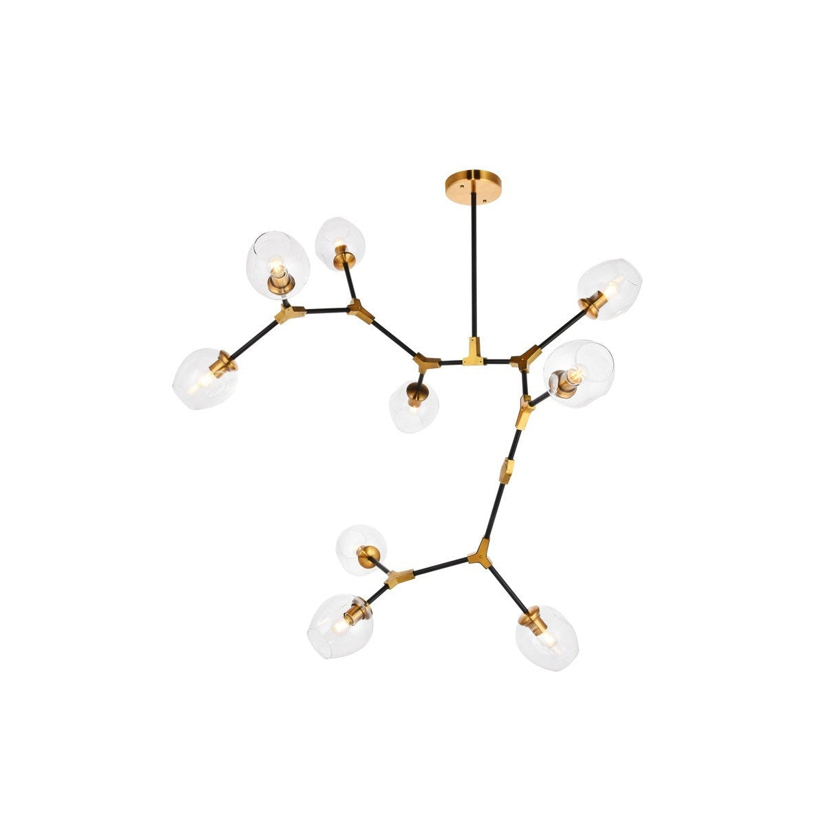 Elegant Lighting - 1712G79LAB - Nine Light Pendant - Cavoli - Light Antique Brass and Flat Black