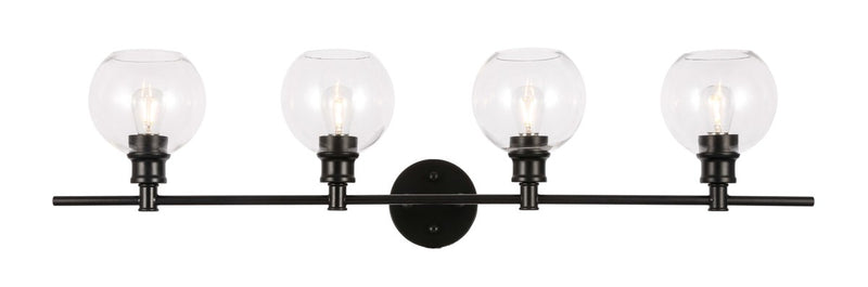 Elegant Lighting - LD2322BK - Four Light Wall Sconce - Collier - Black and Clear glass