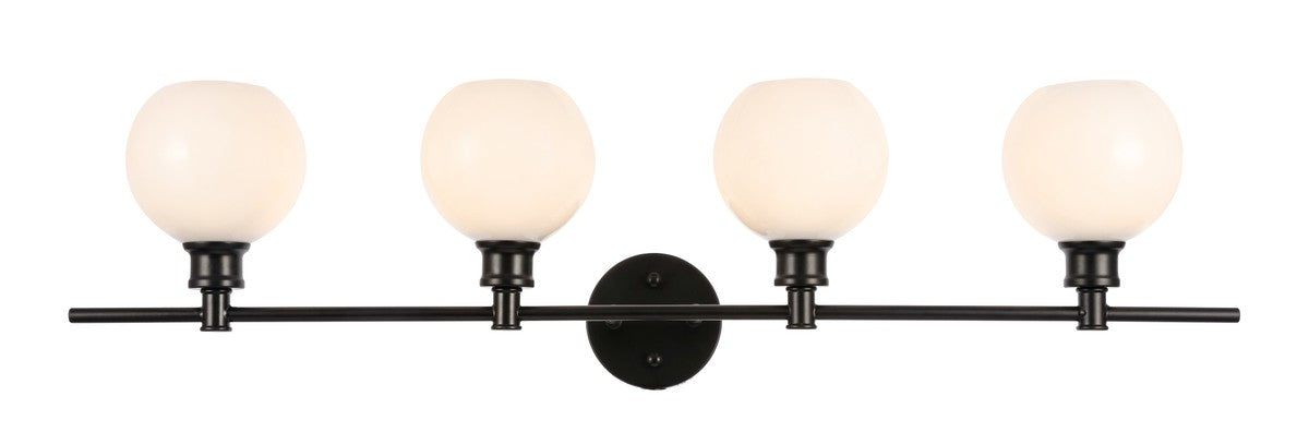 Elegant Lighting - LD2323BK - Four Light Wall Sconce - Collier - Black and Frosted white glass