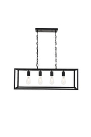 Elegant Lighting - LD4063D32BK - Four Light Pendant - Resolute - black