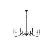 Elegant Lighting - LD5006D42MB - Eight Light Pendant - Rohan - Matte Black