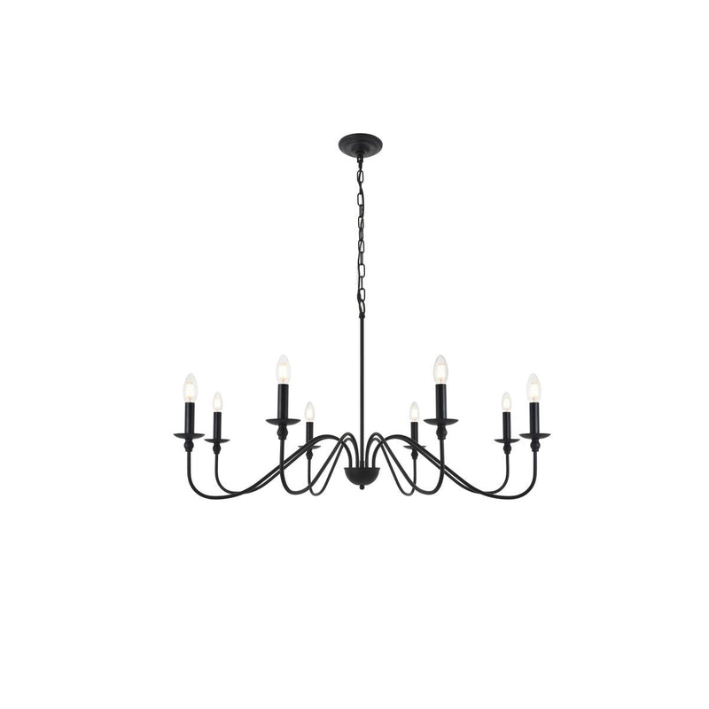 Elegant Lighting - LD5006D42MB - Eight Light Pendant - Rohan - Matte Black