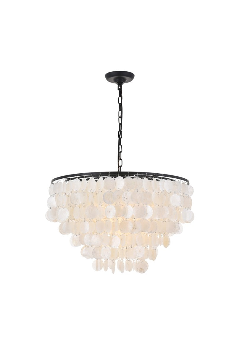 Elegant Lighting - LD5050D24BK - Six Light Pendant - Selene - Black