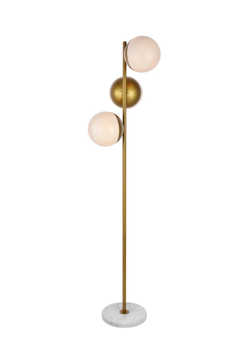 Elegant Lighting - LD6162BR - Three Light Floor Lamp - Eclipse - Brass