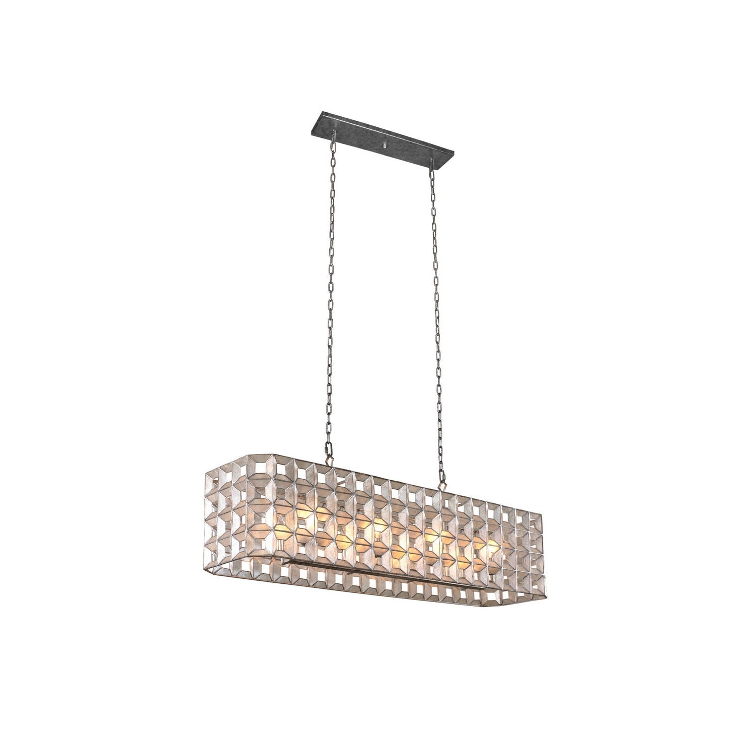 Kalco - 509160OSL - Eight Light Island Pendant - Prado - Oxidized Silver Leaf