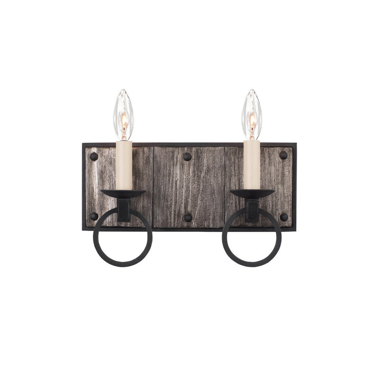 Kalco - 509232BI - Two Light Bath - Laramie - Black Iron