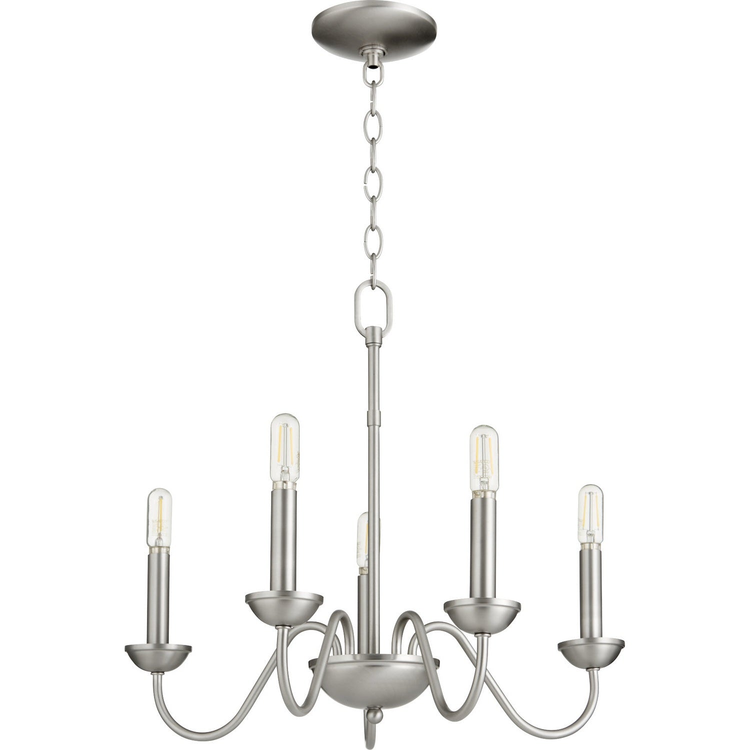 Quorum - 6040-5-65 - Five Light Chandelier - 6040 Chandeliers - Satin Nickel