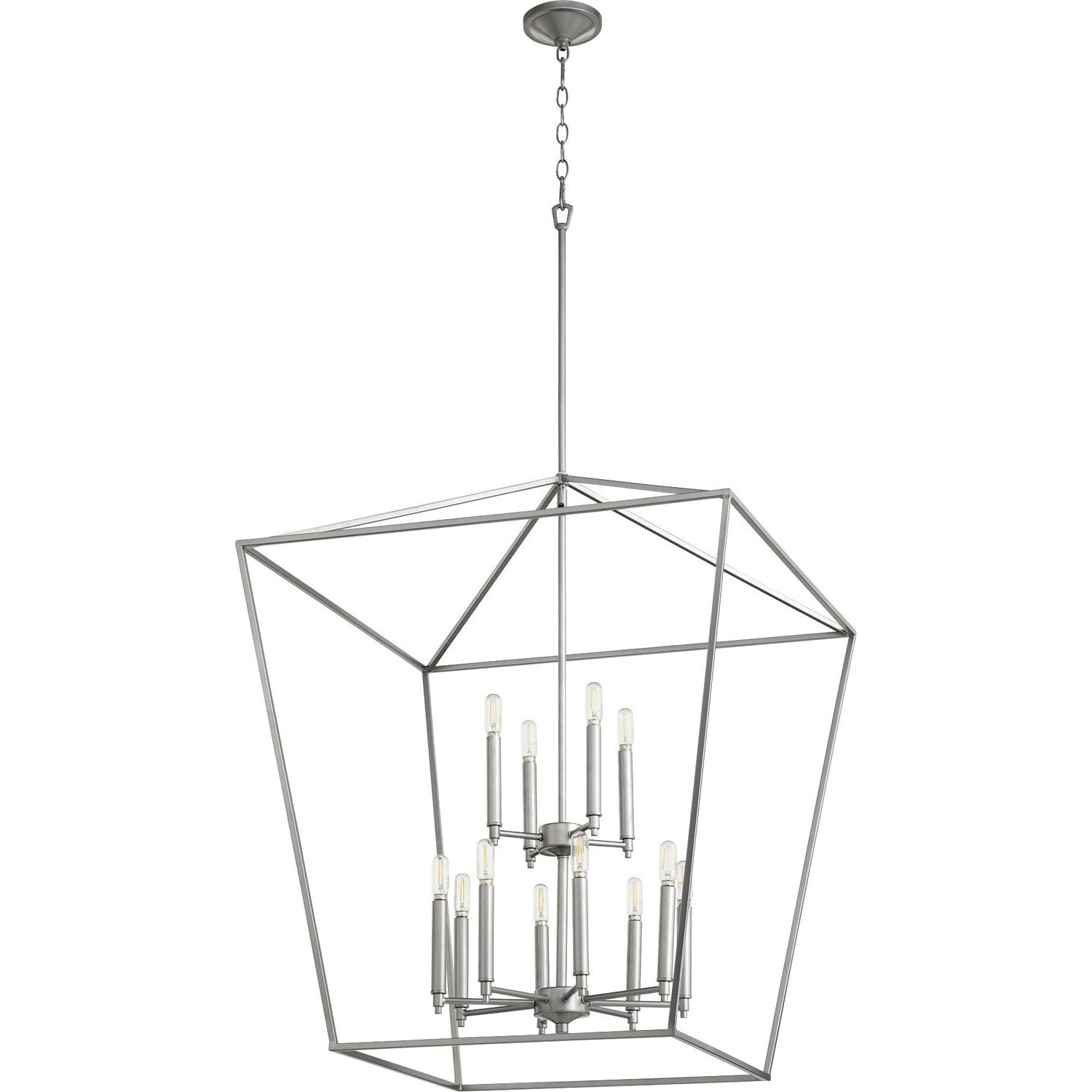 Quorum - 604-12-64 - 12 Light Entry Pendant - Gabriel - Classic Nickel