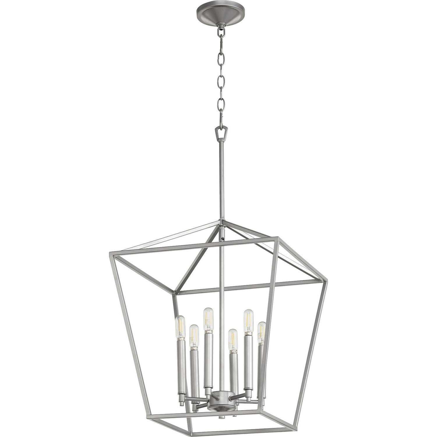 Quorum - 604-6-64 - Six Light Entry Pendant - Gabriel - Classic Nickel