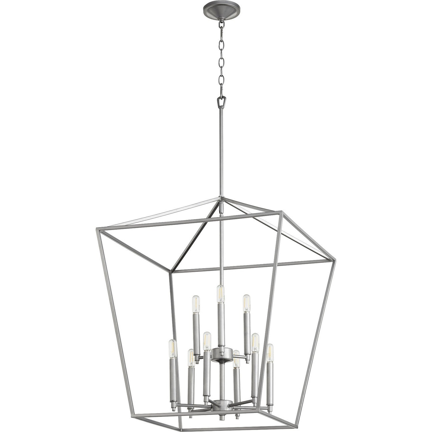 Quorum - 604-9-64 - Nine Light Entry Pendant - Gabriel - Classic Nickel