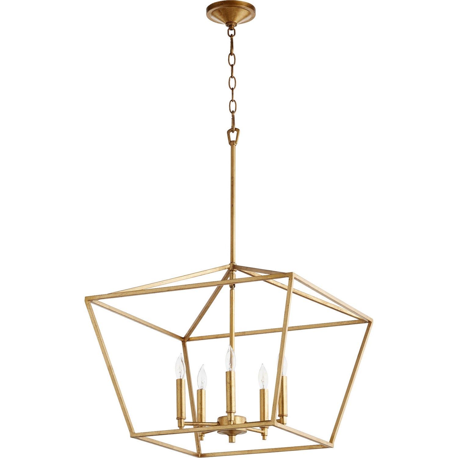 Quorum - 644-5-74 - Five Light Chandelier - Gabriel - Gold Leaf
