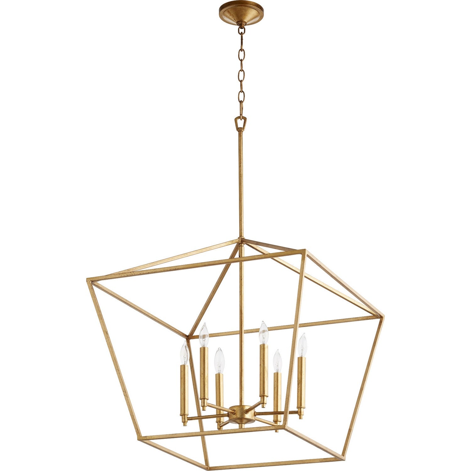 Quorum - 644-6-74 - Six Light Chandelier - Gabriel - Gold Leaf