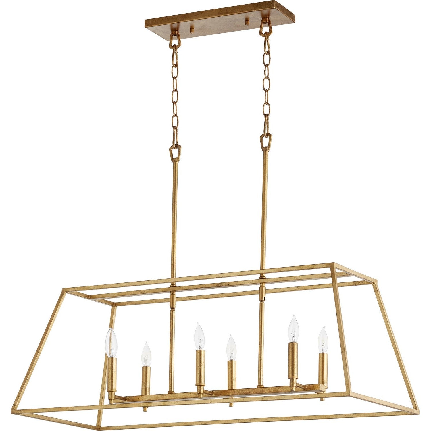 Quorum - 654-6-74 - Six Light Pendant - Gabriel - Gold Leaf