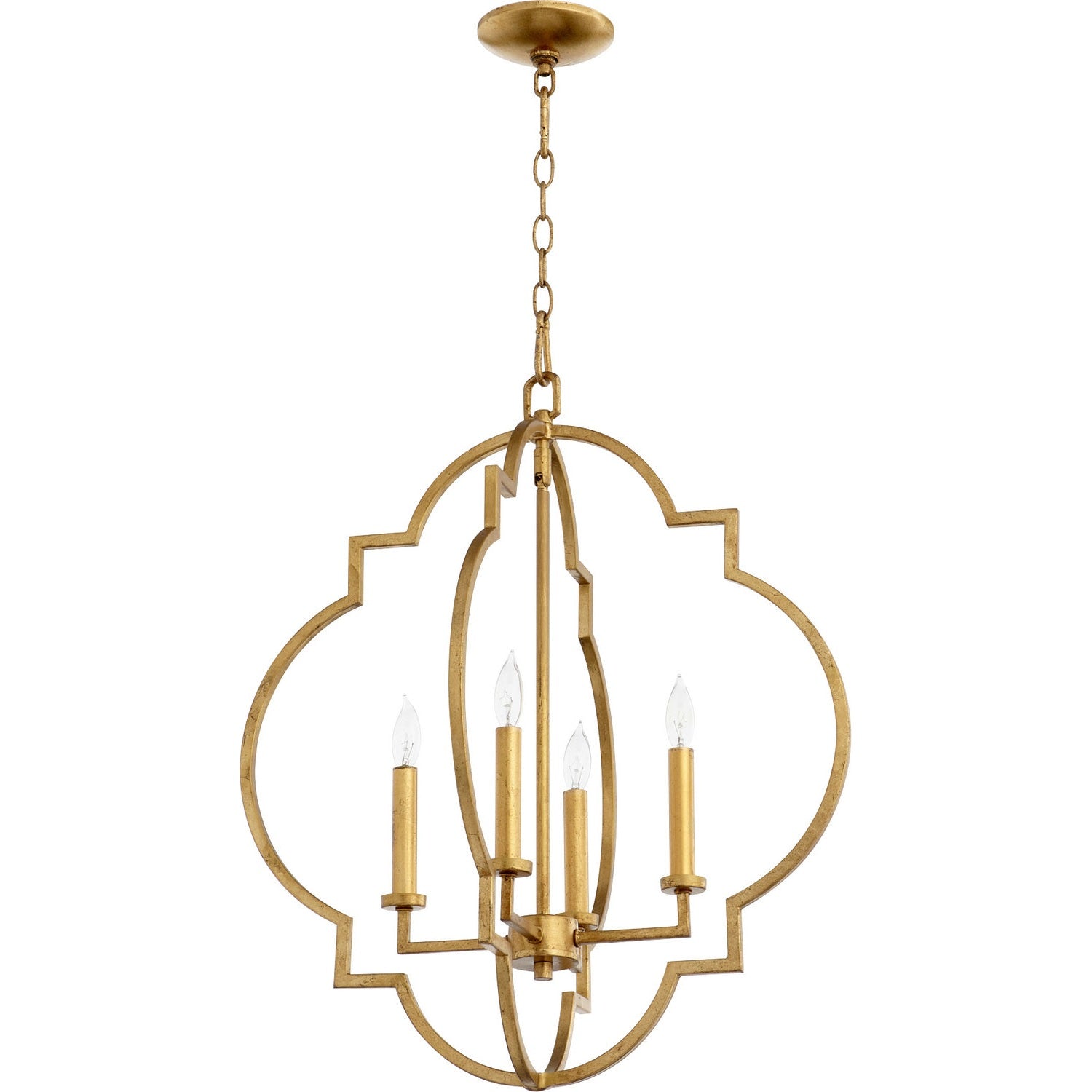 Quorum - 6942-4-74 - Four Light Entry Pendant - Dublin - Gold Leaf