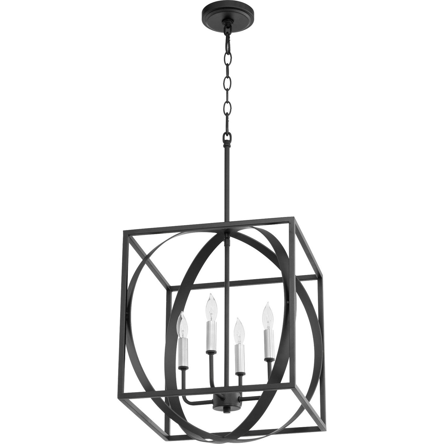 Quorum - 8150-4-69 - Four Light Pendant - Cube and Sphere Pendants - Textured Black
