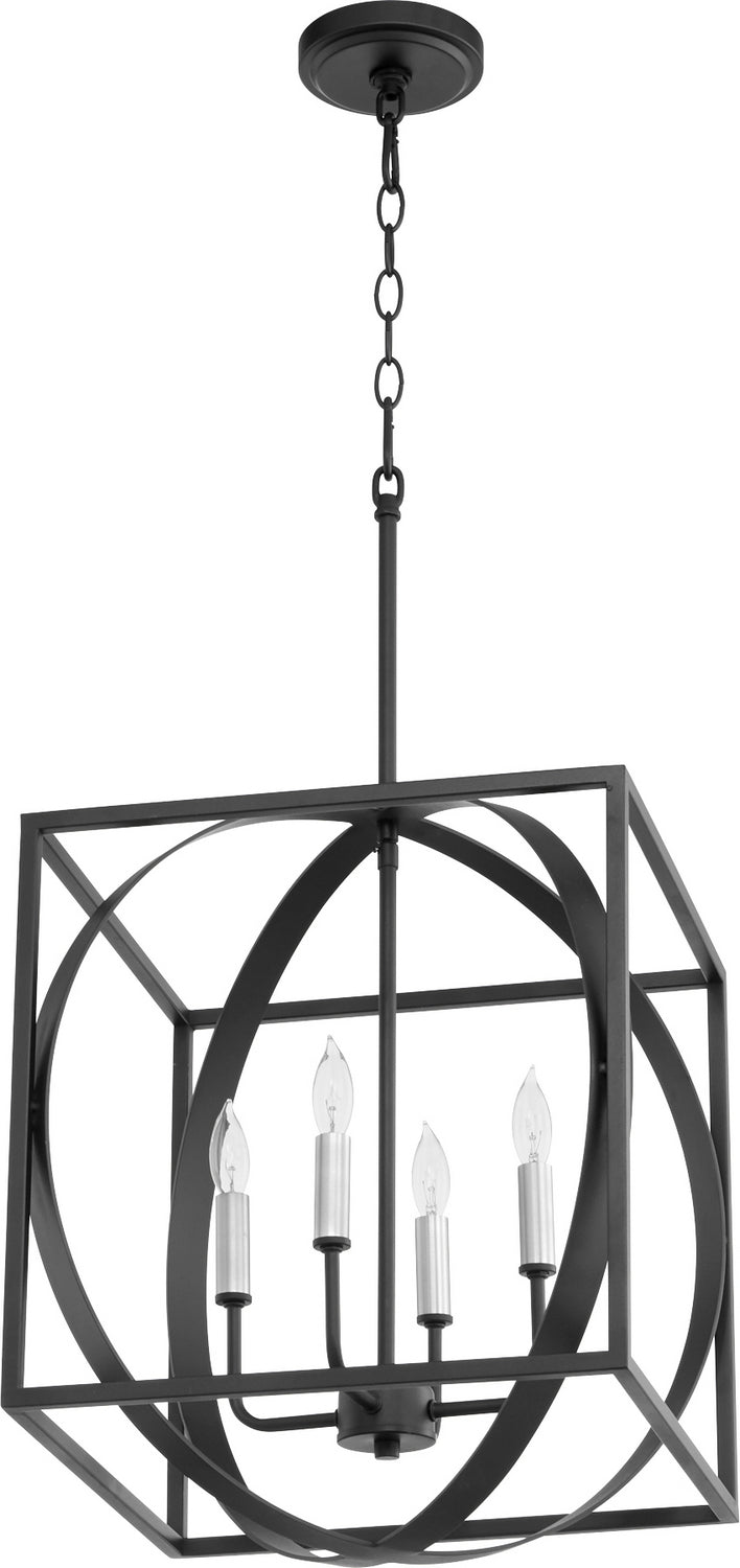 Quorum - 8150-4-69 - Four Light Pendant - Cube and Sphere Pendants - Textured Black