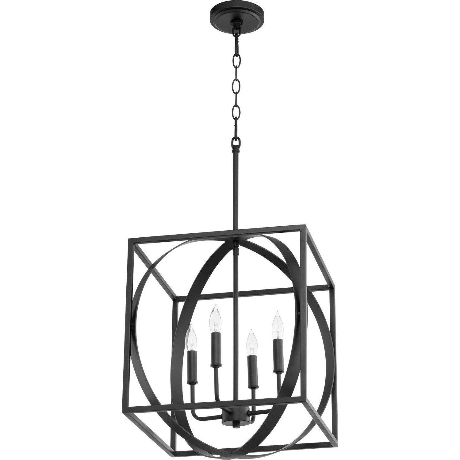 Quorum - 8150-4-69 - Four Light Pendant - Cube and Sphere Pendants - Textured Black