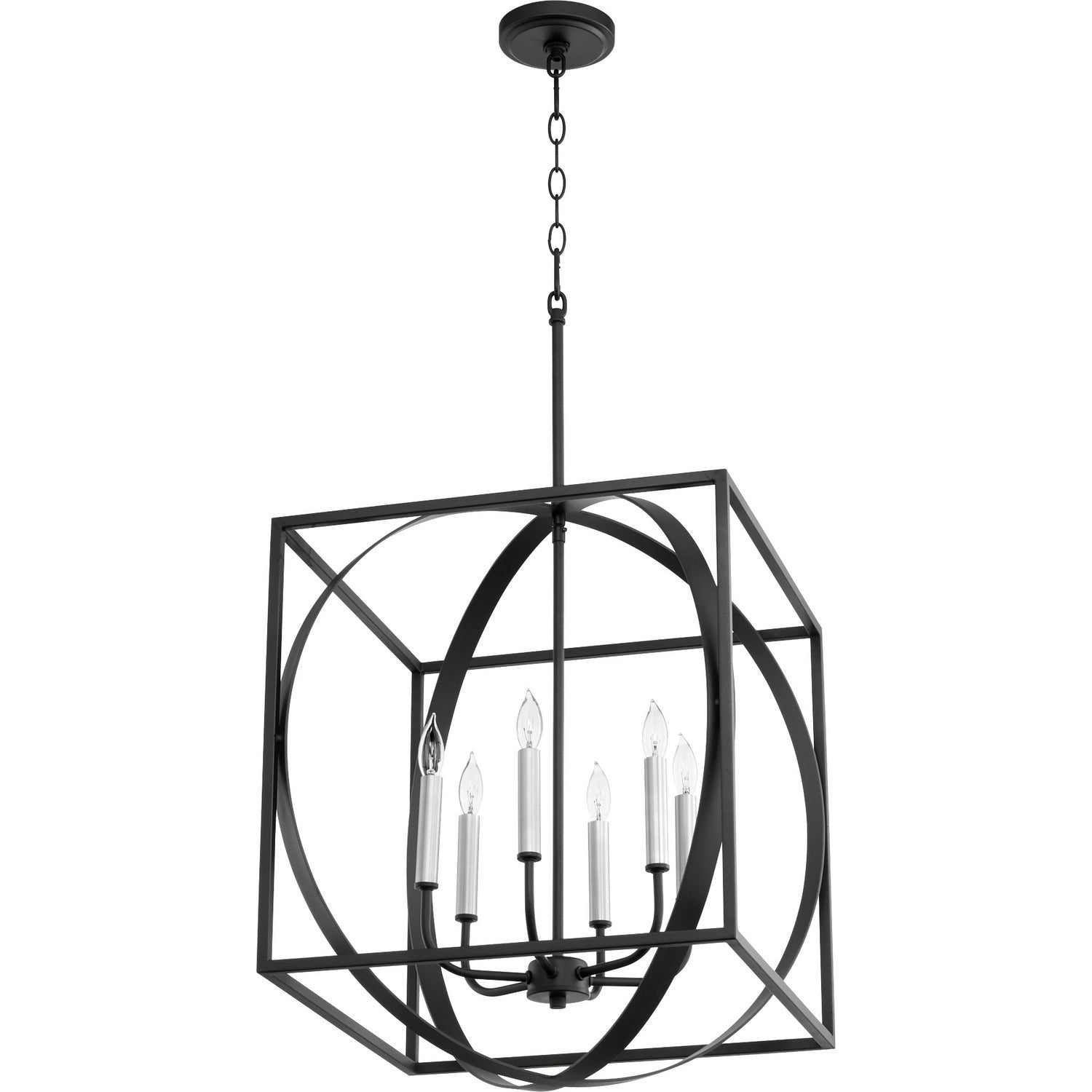 Quorum - 8150-6-69 - Six Light Pendant - Cube and Sphere Pendants - Textured Black