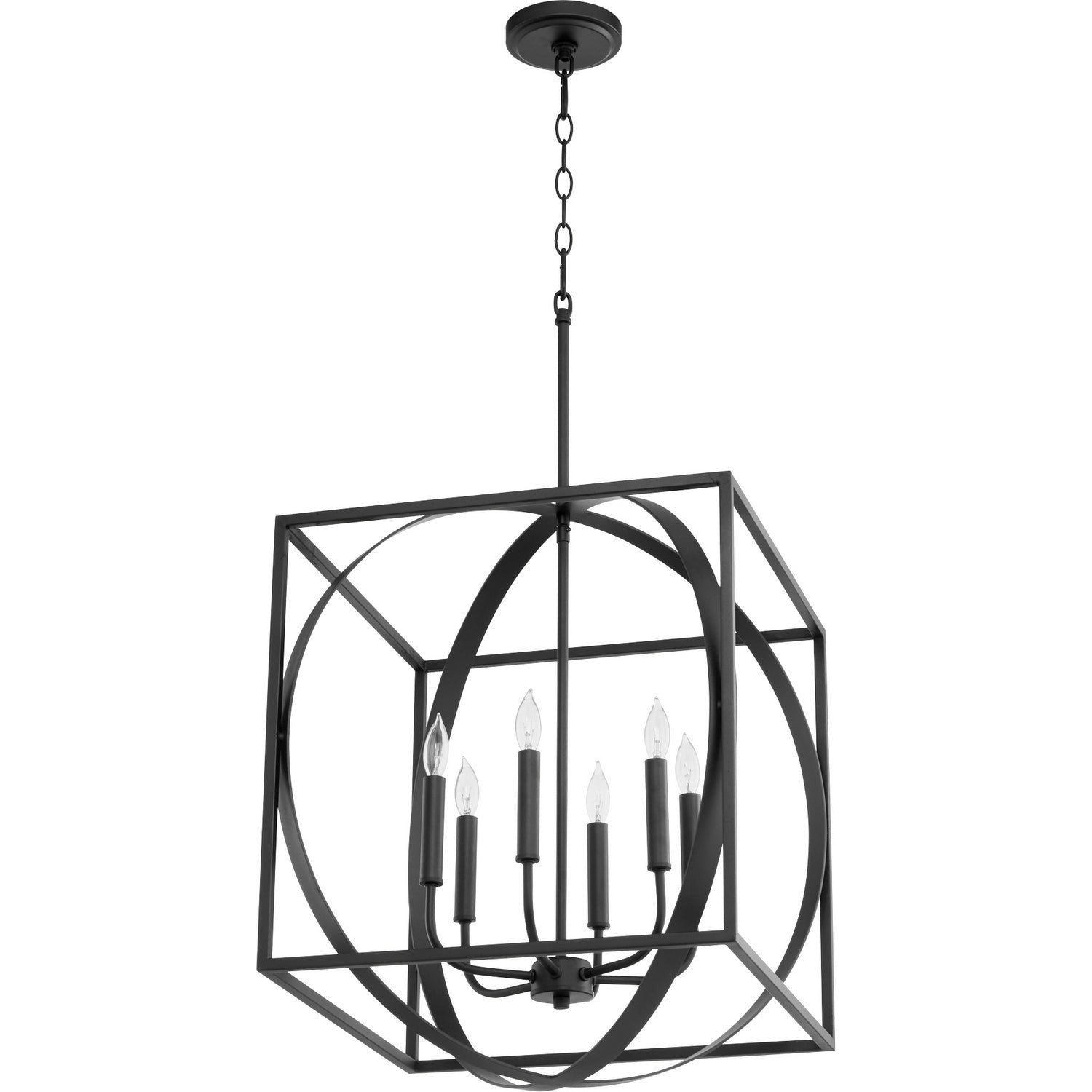 Quorum - 8150-6-69 - Six Light Pendant - Cube and Sphere Pendants - Textured Black