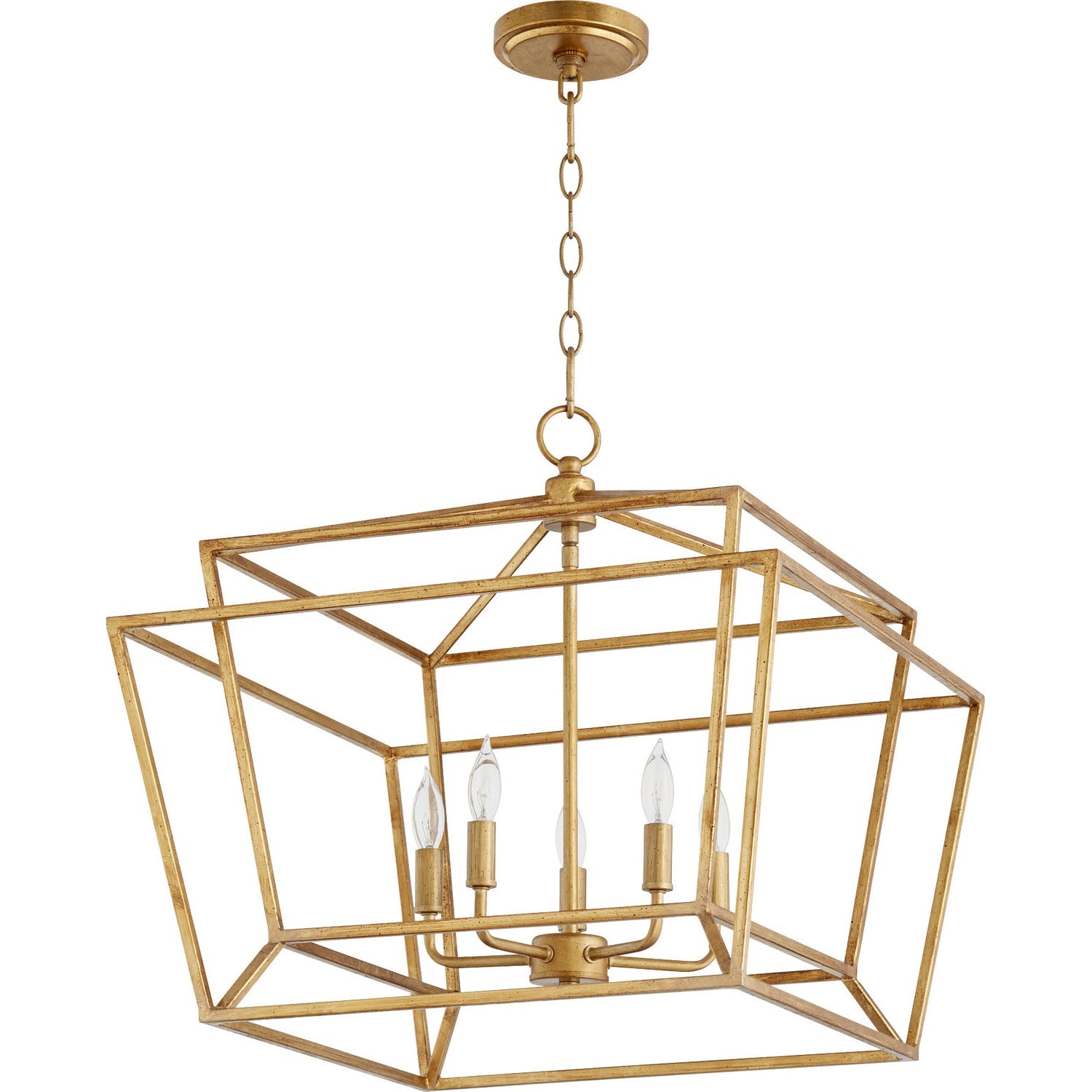 Quorum - 8407-5-74 - Five Light Chandelier - Monument - Gold Leaf