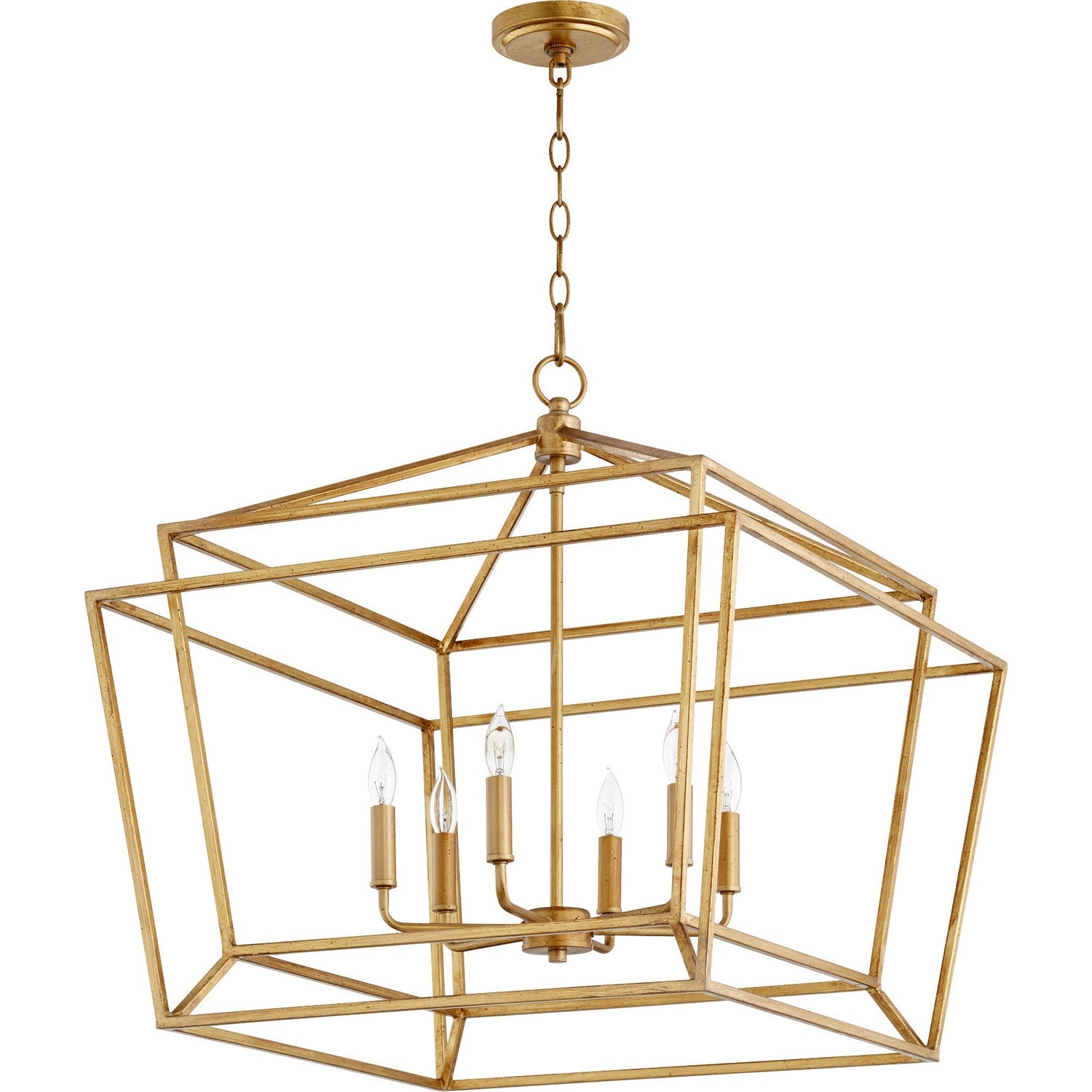 Quorum - 8407-6-74 - Six Light Chandelier - Monument - Gold Leaf