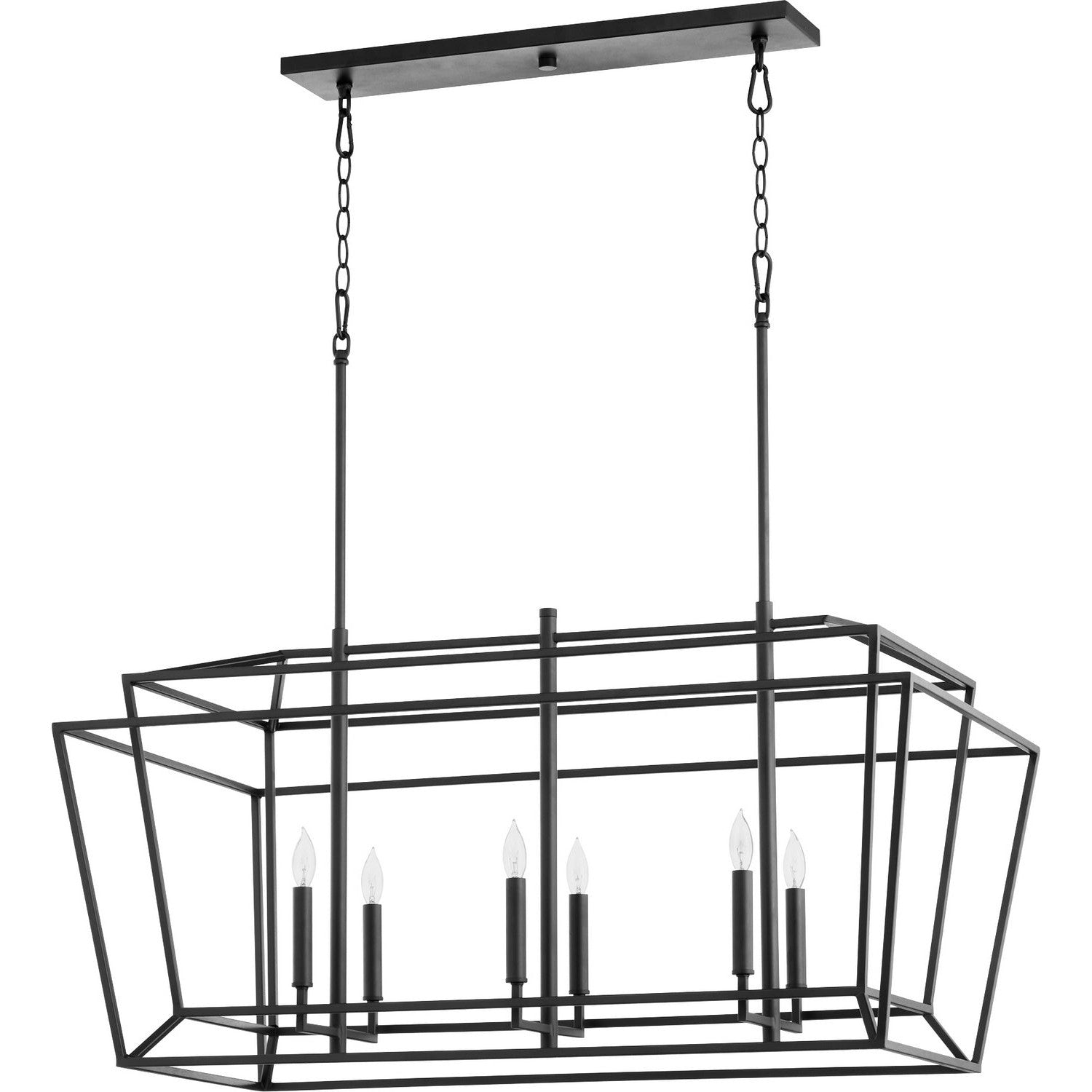 Quorum - 8507-6-69 - Six Light Pendant - Monument - Textured Black