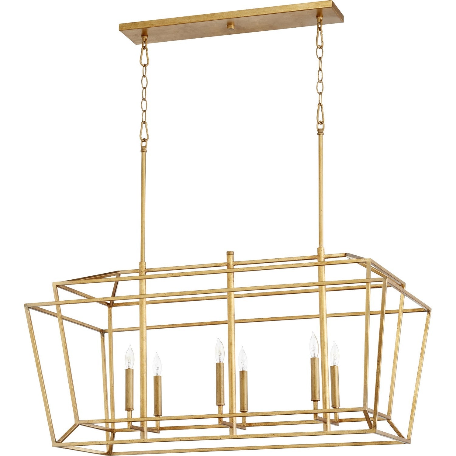 Quorum - 8507-6-74 - Six Light Pendant - Monument - Gold Leaf