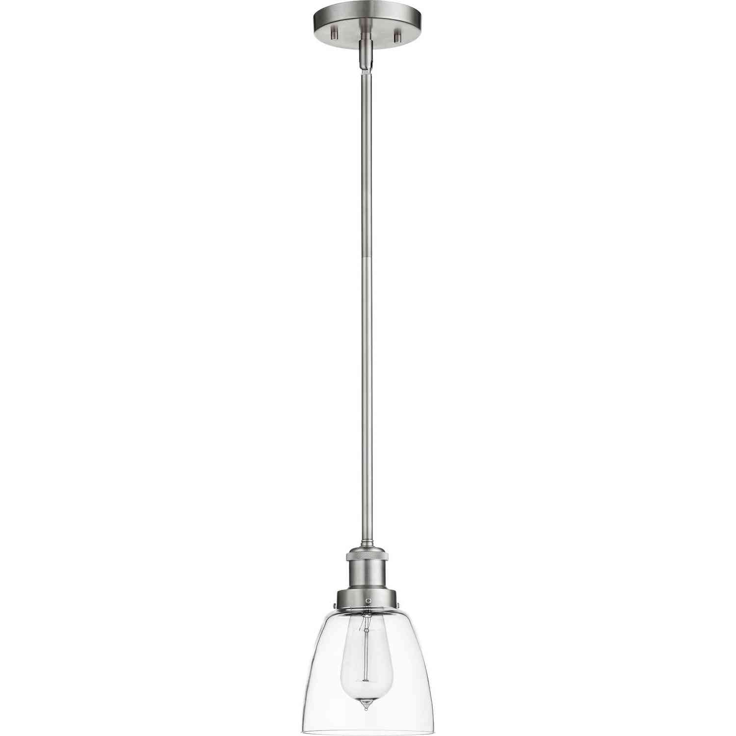 Quorum - 878-165 - One Light Pendant - Clear Bell Pendants - Satin Nickel