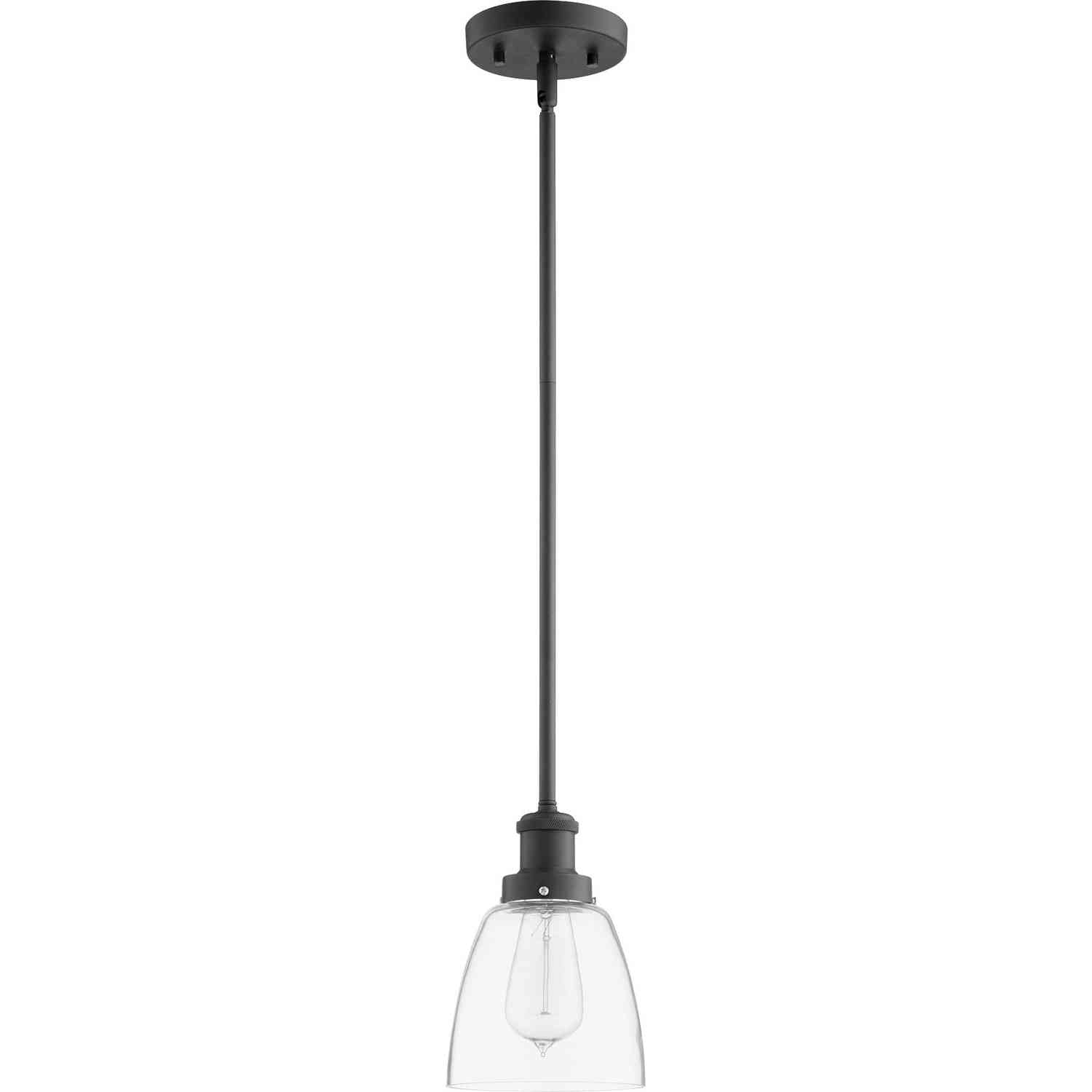 Quorum - 878-169 - One Light Pendant - Clear Bell Pendants - Textured Black