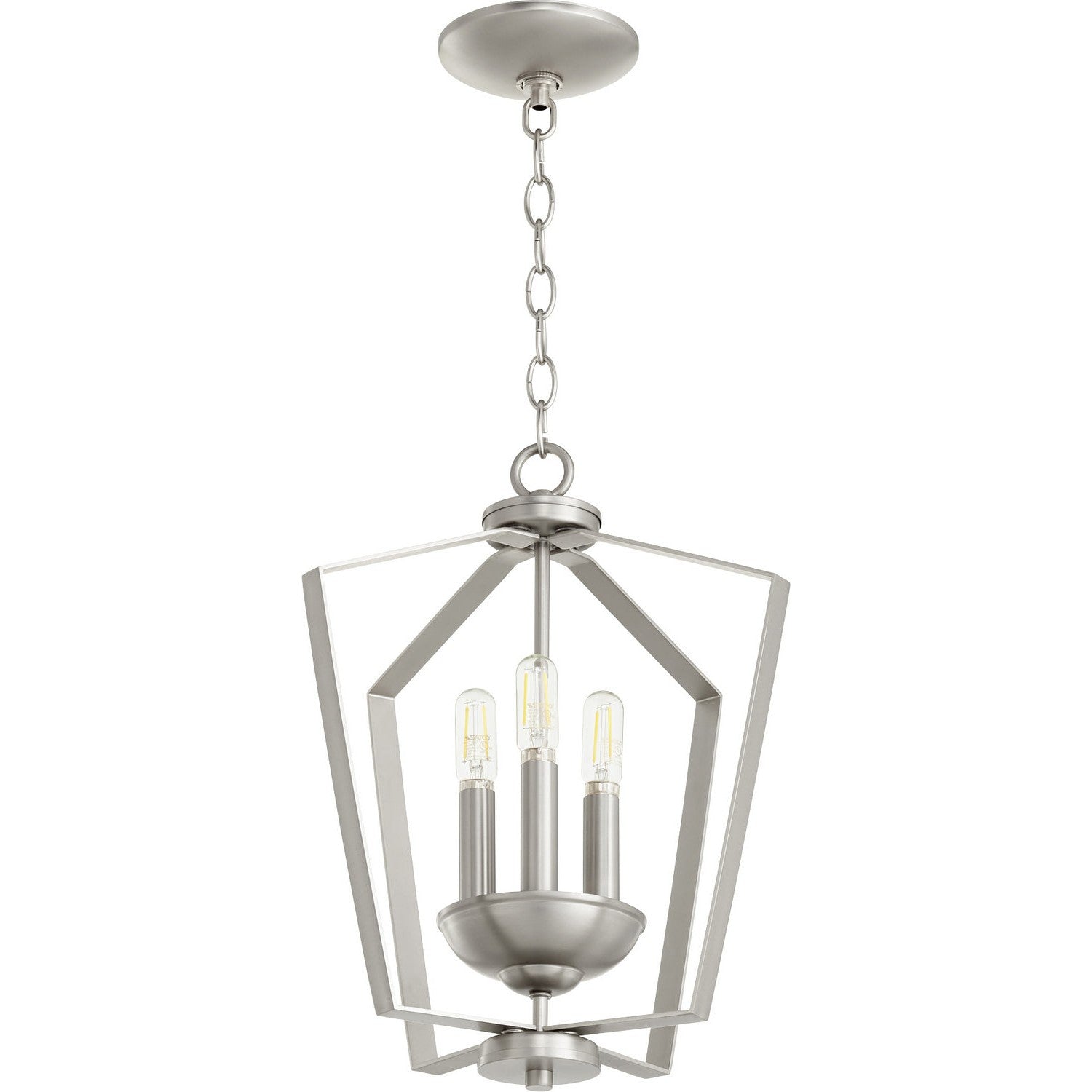 Quorum - 894-3-65 - Three Light Entry Pendant - 3LT Entry Series - Satin Nickel