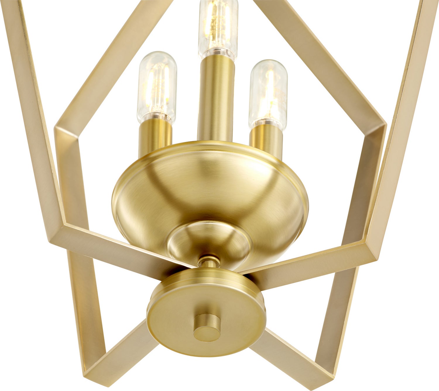 Quorum - 894-3-80 - Three Light Entry Pendant - 3LT Entry Series - Aged Brass
