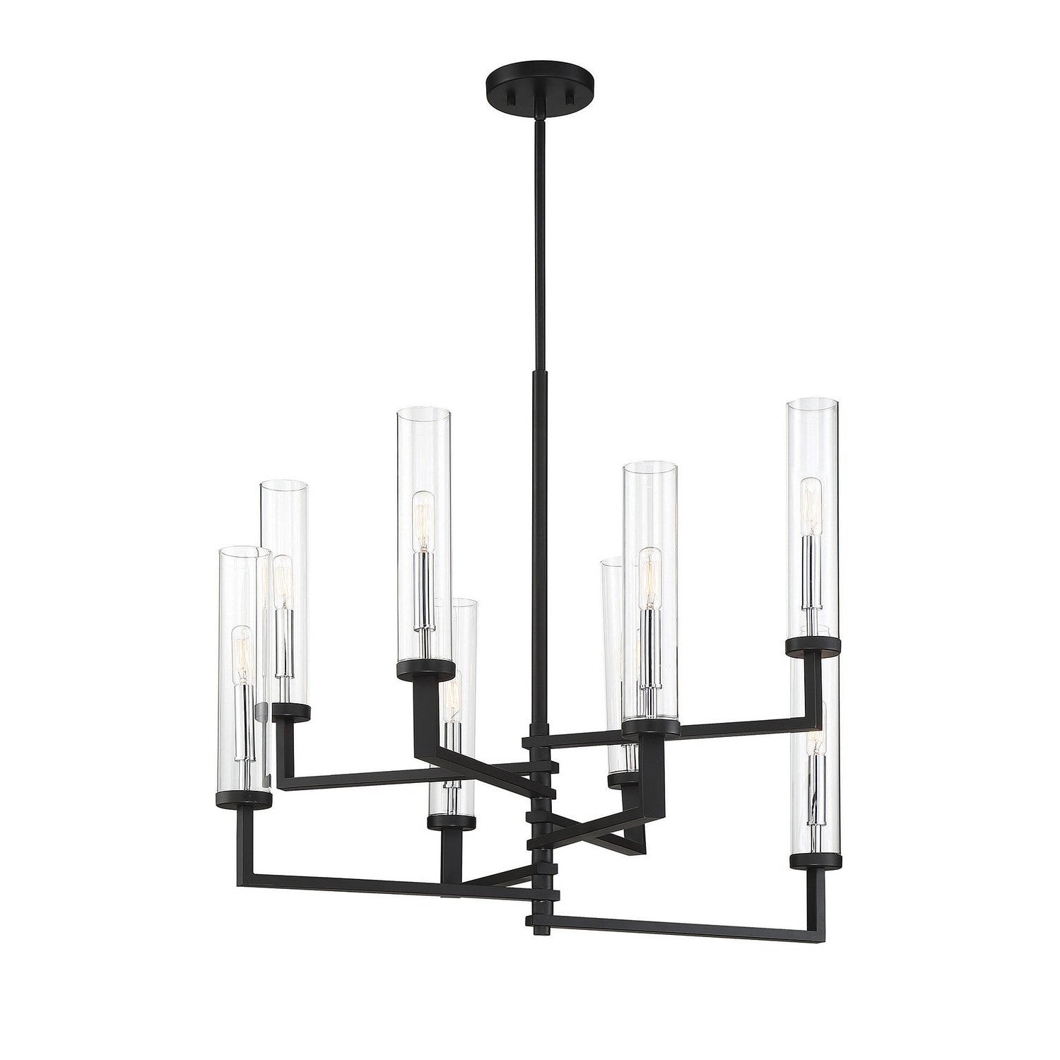 Savoy House - 1-2139-8-67 - Eight Light Chandelier - Folsom - Matte Black with Polished Chrome