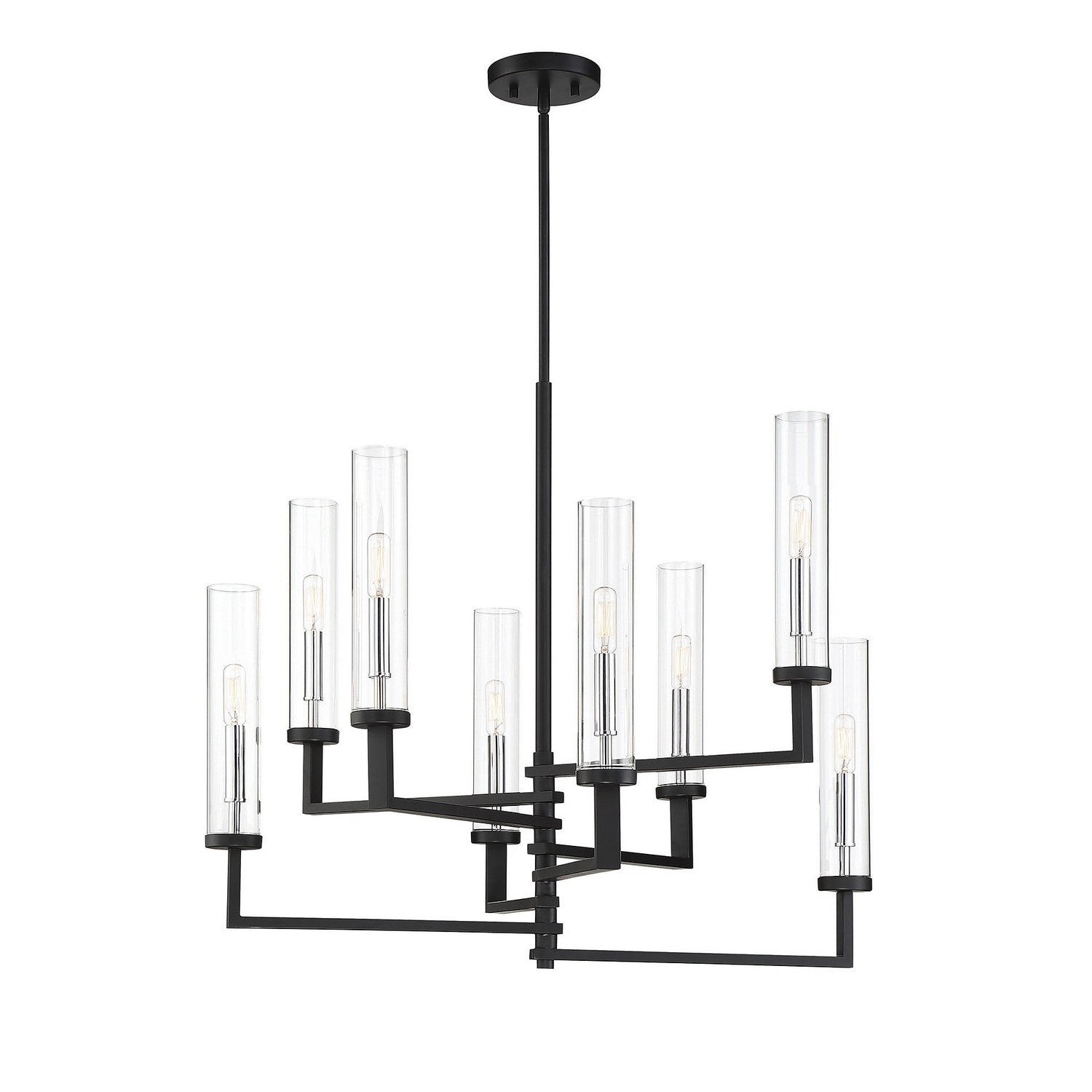 Savoy House - 1-2139-8-67 - Eight Light Chandelier - Folsom - Matte Black with Polished Chrome