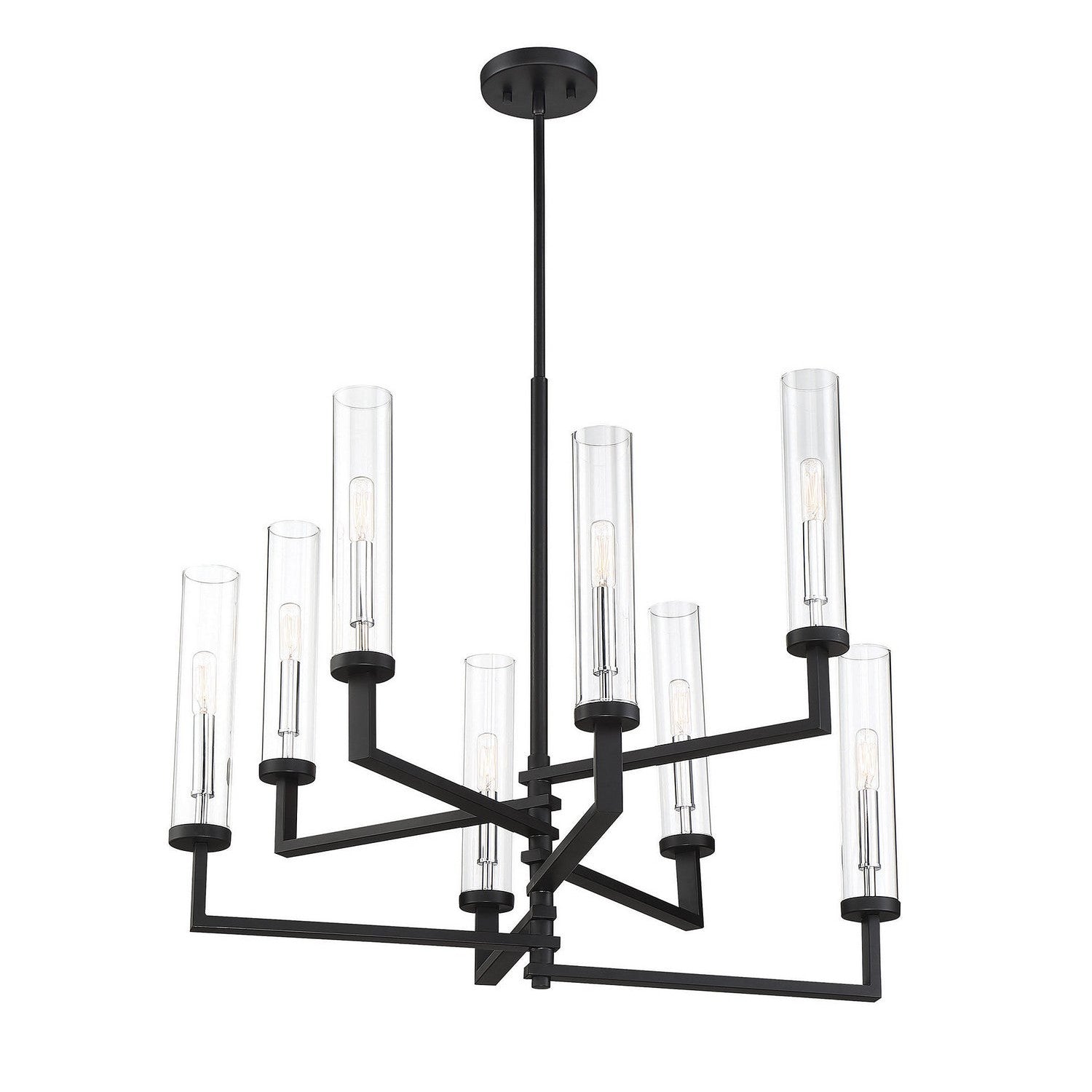 Savoy House - 1-2139-8-67 - Eight Light Chandelier - Folsom - Matte Black with Polished Chrome