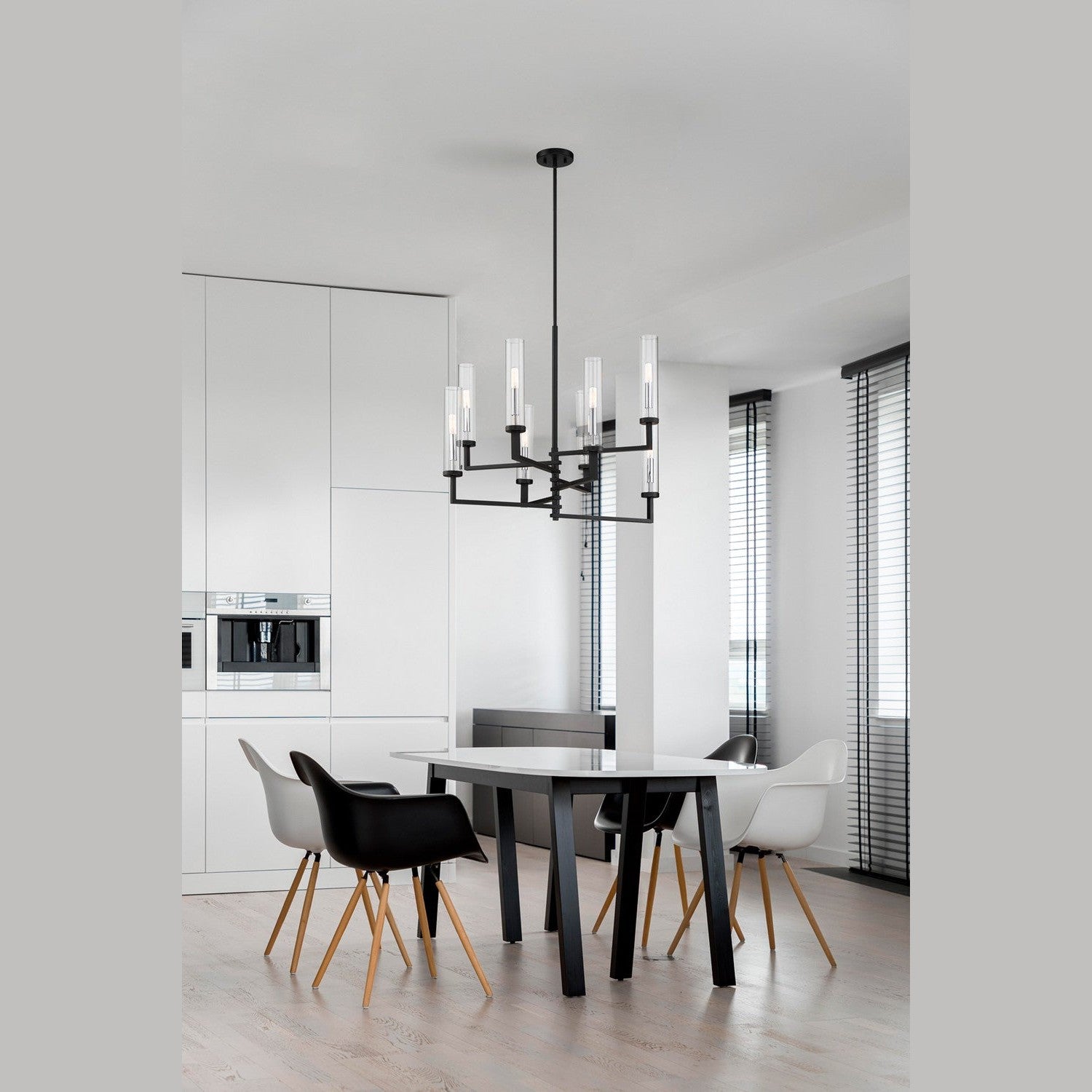 Savoy House - 1-2139-8-67 - Eight Light Chandelier - Folsom - Matte Black with Polished Chrome