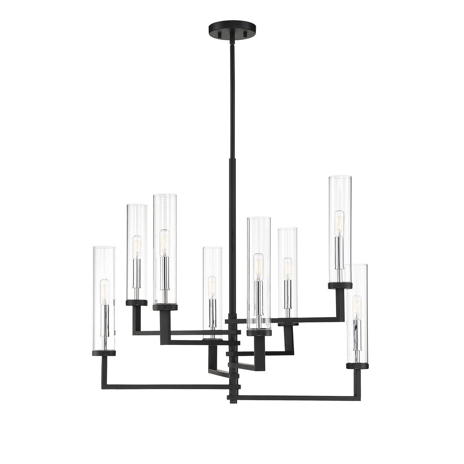 Savoy House - 1-2139-8-67 - Eight Light Chandelier - Folsom - Matte Black with Polished Chrome