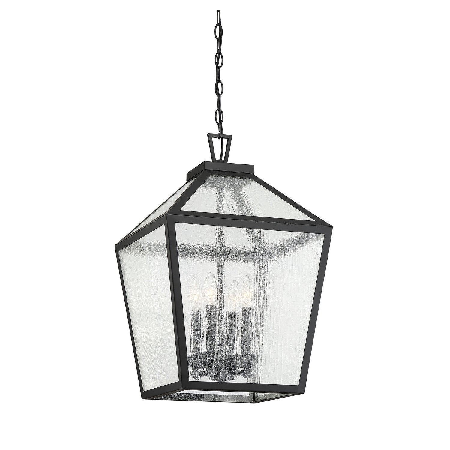 Savoy House - 5-104-BK - Four Light Outdoor Hanging Lantern - Woodstock - Black