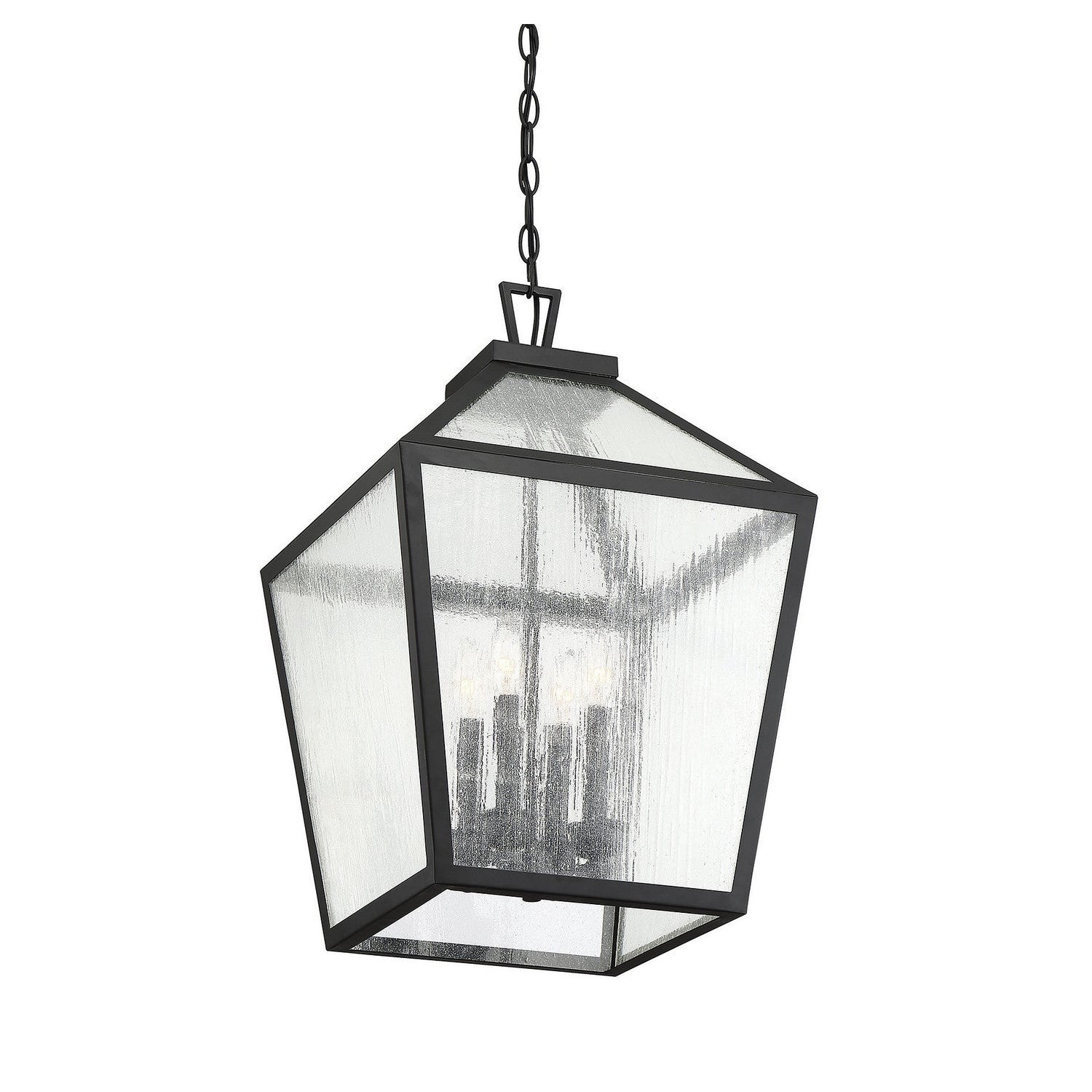 Savoy House - 5-104-BK - Four Light Outdoor Hanging Lantern - Woodstock - Black