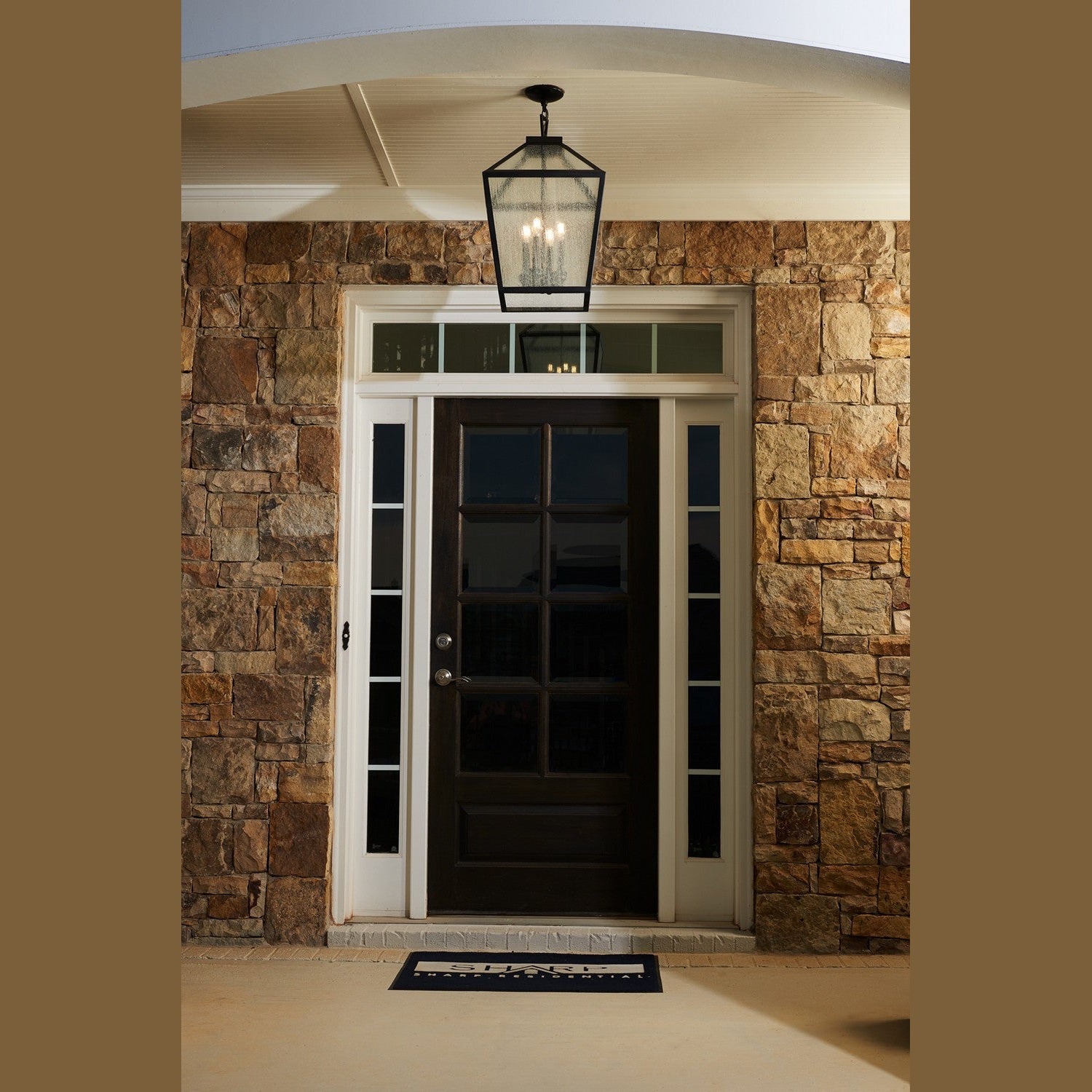 Savoy House - 5-104-BK - Four Light Outdoor Hanging Lantern - Woodstock - Black