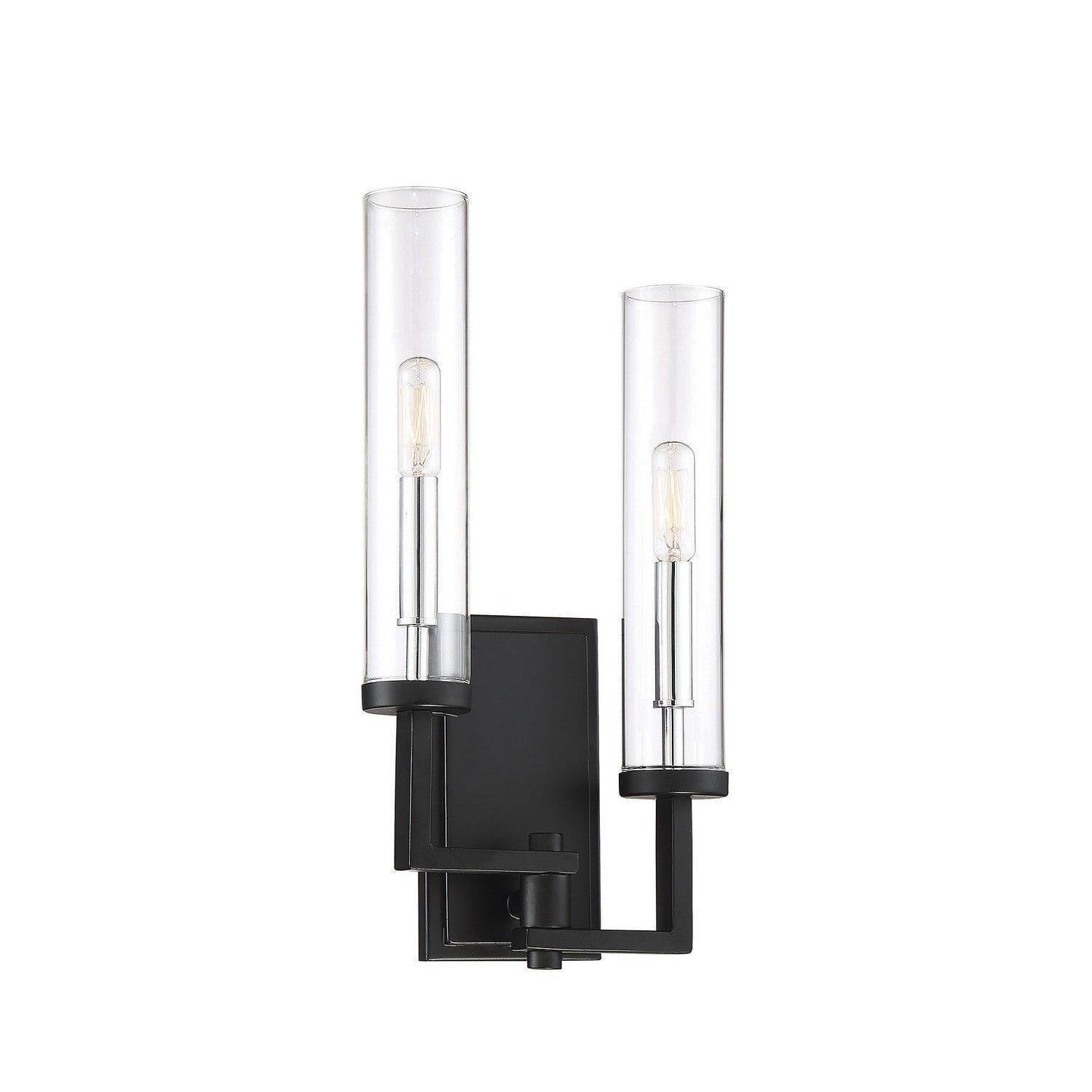Savoy House - 9-2134-2-67 - Two Light Wall Sconce - Folsom - Matte Black with Polished Chrome