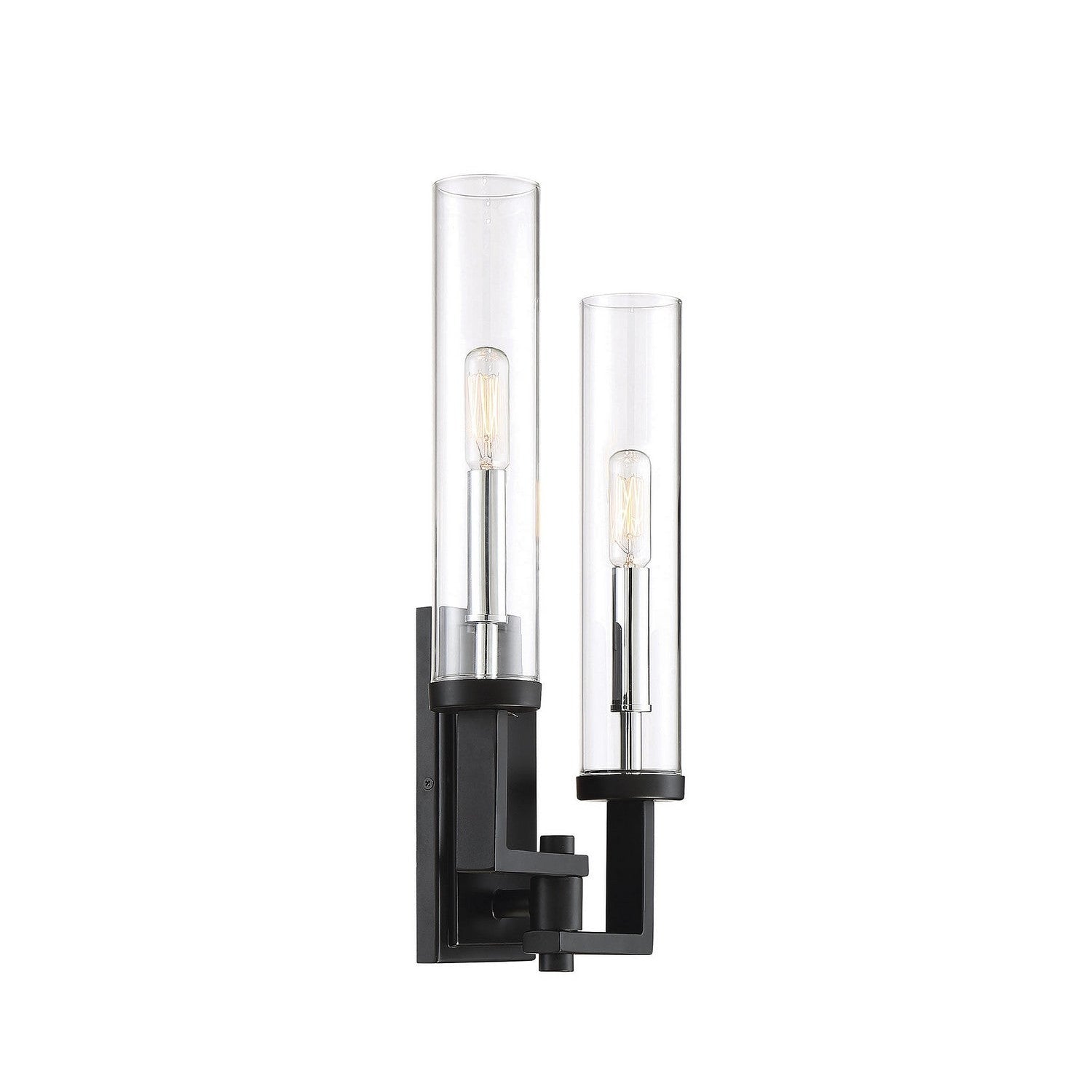 Savoy House - 9-2134-2-67 - Two Light Wall Sconce - Folsom - Matte Black with Polished Chrome