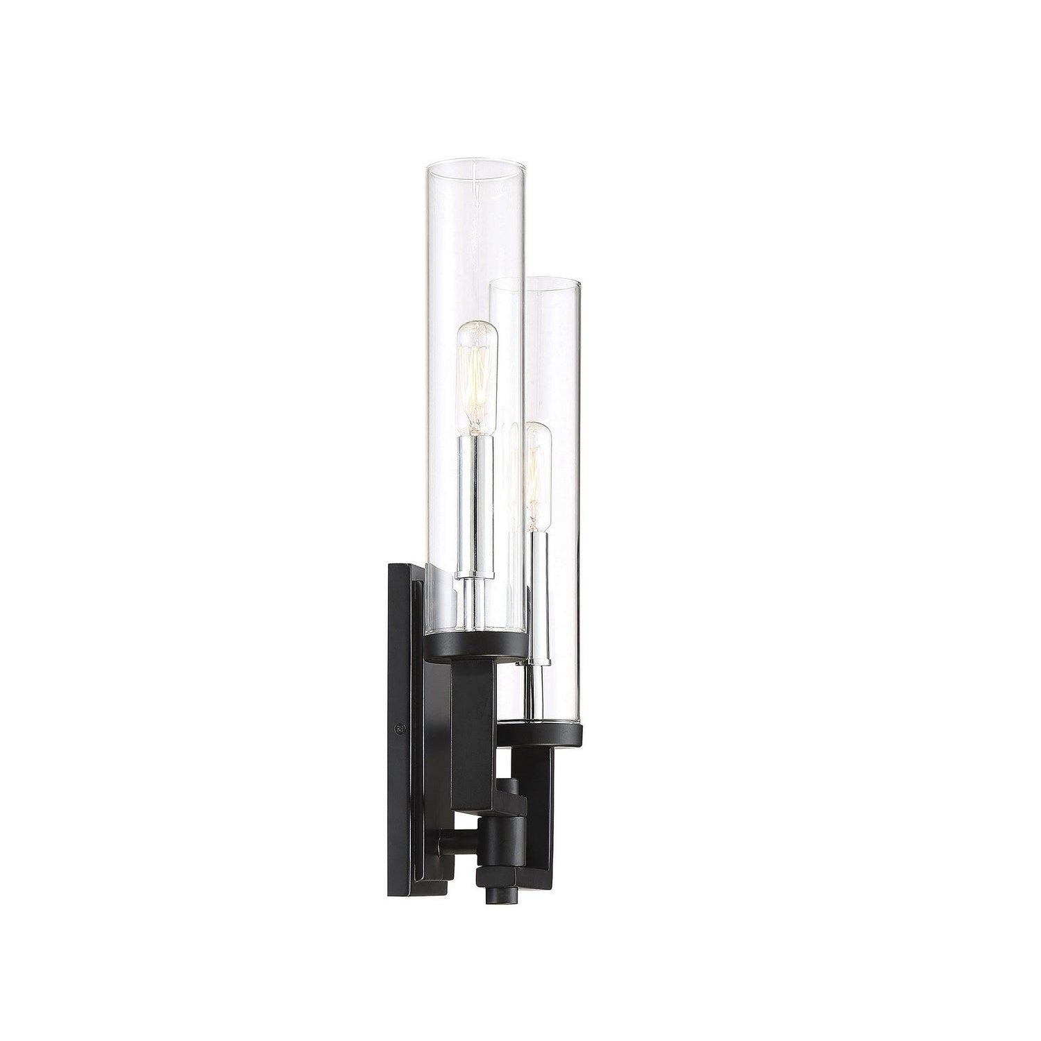 Savoy House - 9-2134-2-67 - Two Light Wall Sconce - Folsom - Matte Black with Polished Chrome