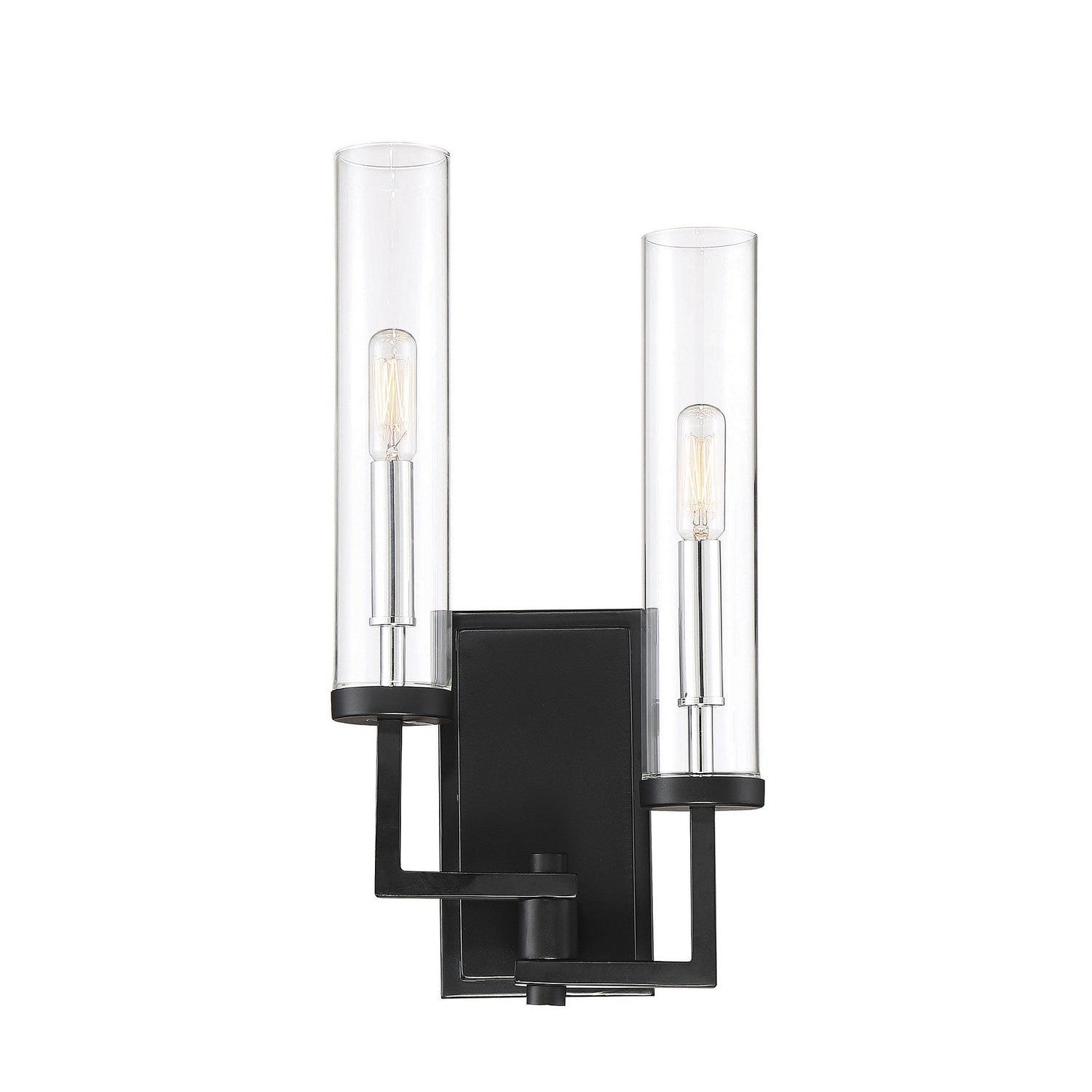 Savoy House - 9-2134-2-67 - Two Light Wall Sconce - Folsom - Matte Black with Polished Chrome