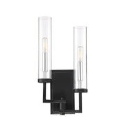 Savoy House - 9-2134-2-67 - Two Light Wall Sconce - Folsom - Matte Black with Polished Chrome