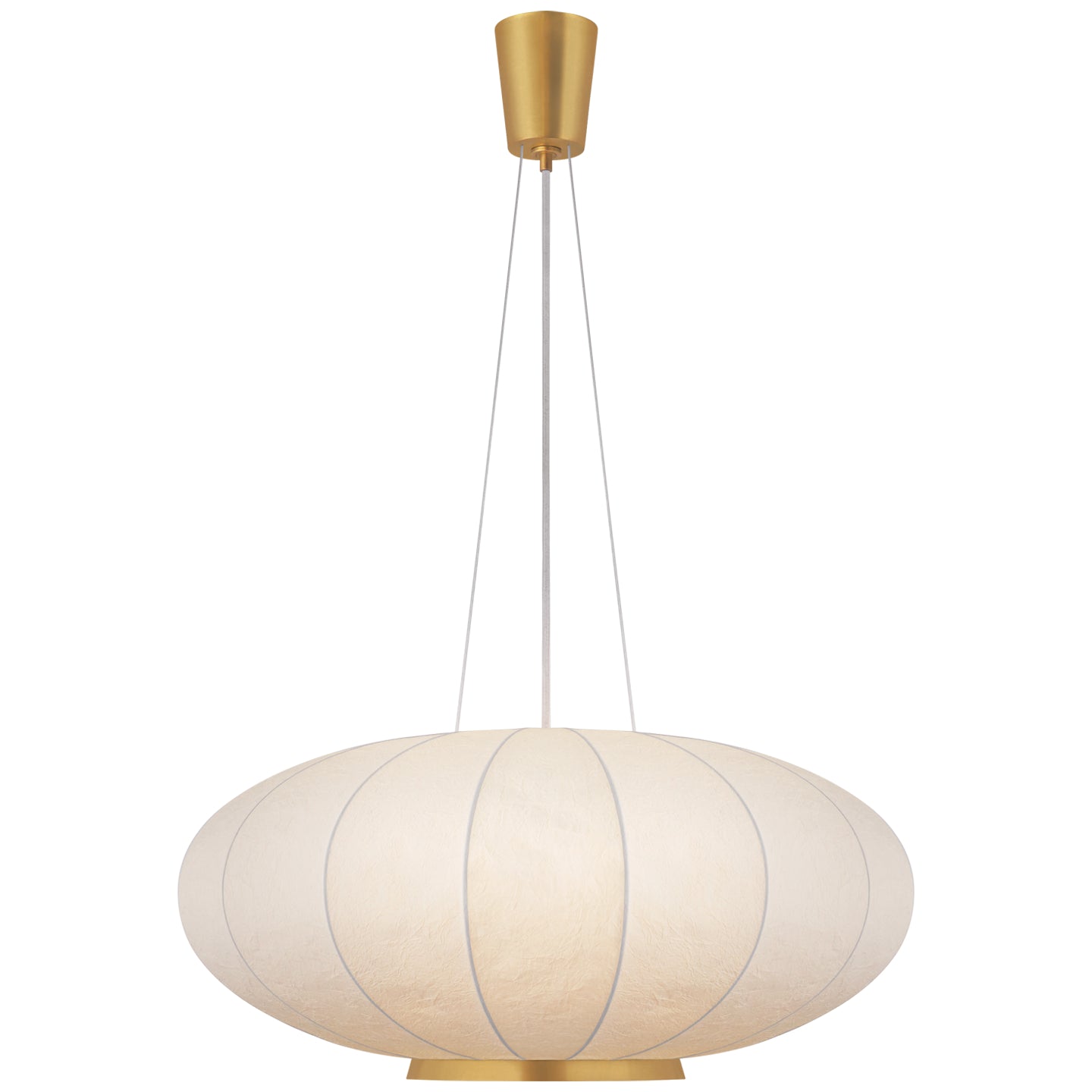 Visual Comfort Signature - BBL 5123SB-RP - One Light Pendant - Paper Moon - Soft Brass