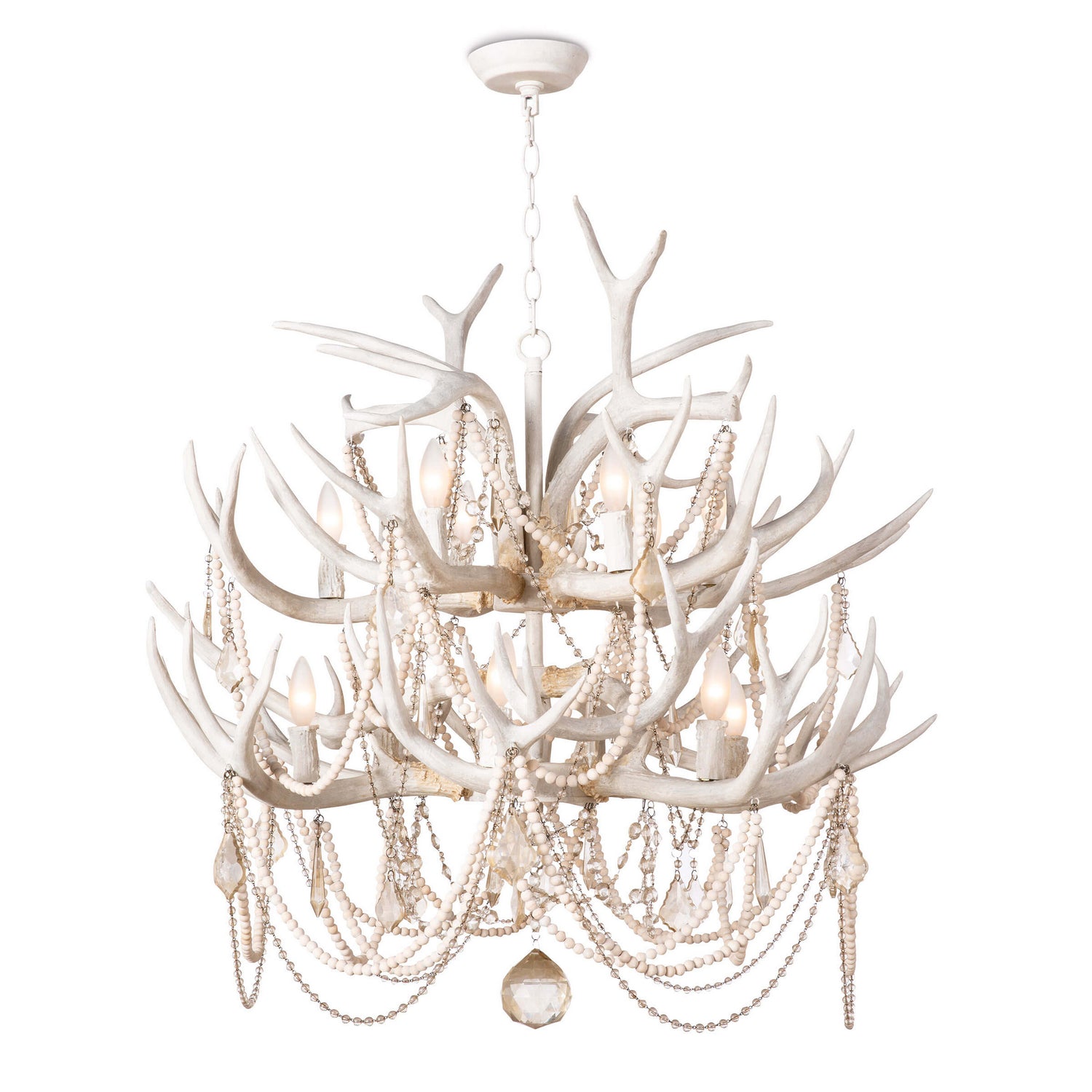 Regina Andrew - 16-1203 - 12 Light Chandelier - Cheyanne Antler - White