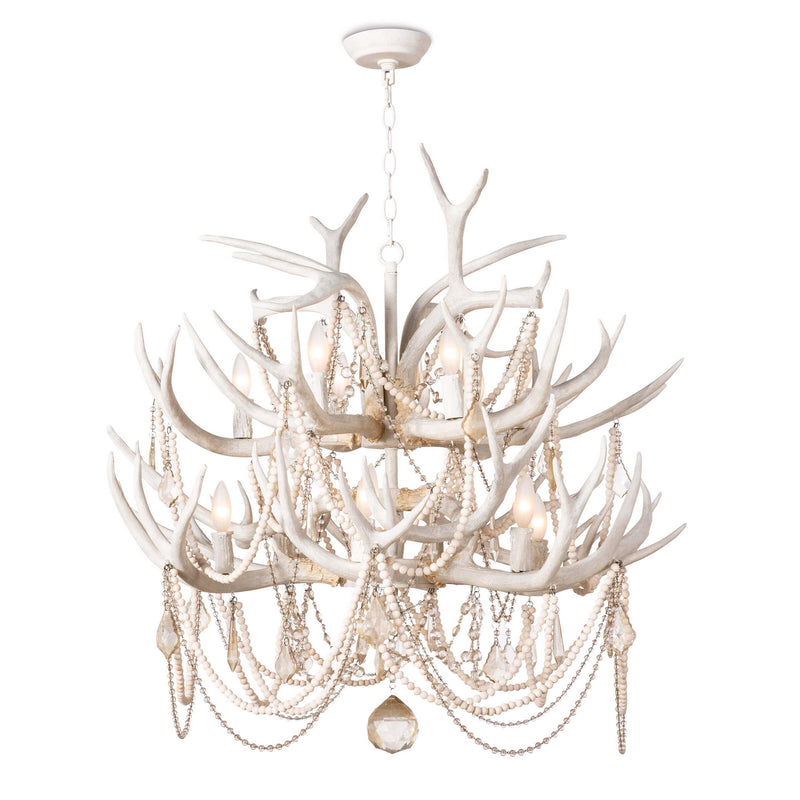 Regina Andrew - 16-1203 - 12 Light Chandelier - Cheyanne Antler - White