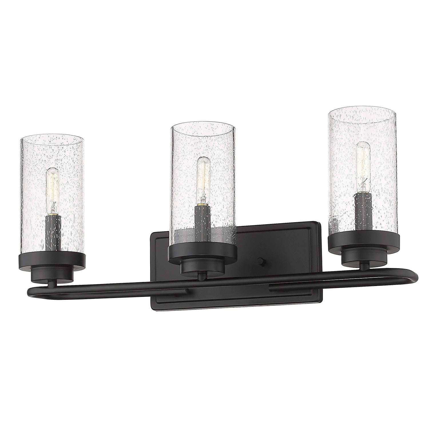 Golden - 2380-BA3 BLK-SD - Three Light Vanity Light - Holden - Matte Black