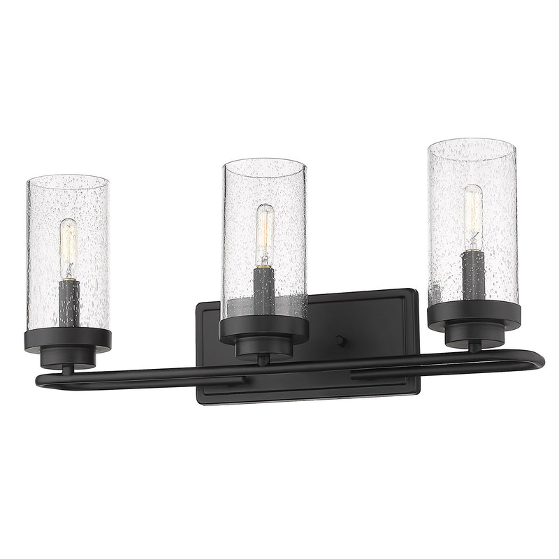 Golden - 2380-BA3 BLK-SD - Three Light Vanity Light - Holden - Matte Black